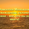 Фамилия Минькин: происхождение, склонение и значение – все, что вы хотели знать!
