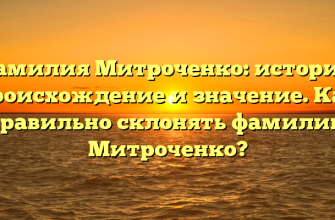 Фамилия Митроченко: история, происхождение и значение. Как правильно склонять фамилию Митроченко?