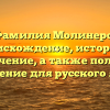 Фамилия Молинеро: происхождение, история и значение, а также полное склонение для русского языка