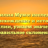 Фамилия Мумо: исследуем происхождение и историю фамилии, узнаем значение и правильное склонение