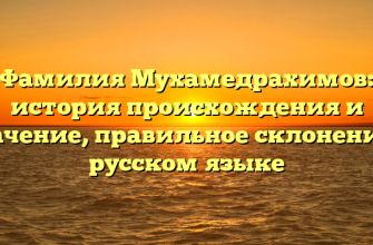 Фамилия Мухамедрахимов: история происхождения и значение, правильное склонение в русском языке