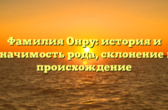 Фамилия Онру: история и значимость рода, склонение и происхождение