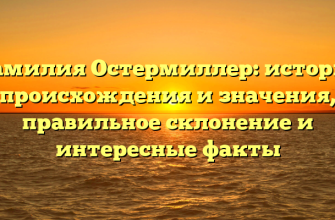 Фамилия Остермиллер: история происхождения и значения, правильное склонение и интересные факты