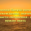 Фамилия Папуш: история происхождения, значение и особенности склонения – все, что нужно знать