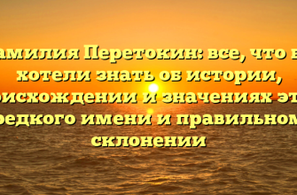 Фамилия Перетокин: все, что вы хотели знать об истории, происхождении и значениях этого редкого имени и правильном склонении