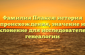 Фамилия Плакся: история происхождения, значение и склонение для исследователей генеалогии