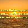 Фамилия Пойлов: состав и важность, происхождение и склонение фамилии