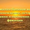 Фамилия Полинов: все о происхождении, истории, значении и склонении этой фамилии