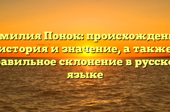 Фамилия Понок: происхождение, история и значение, а также правильное склонение в русском языке