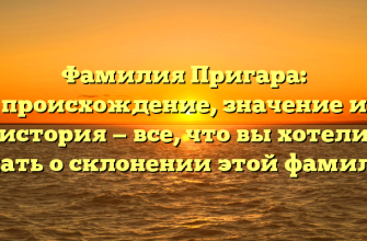 Фамилия Пригара: происхождение, значение и история — все, что вы хотели узнать о склонении этой фамилии