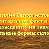 Фамилия Салор: истоки и интересные факты о происхождении, их значение и правильные формы склонения