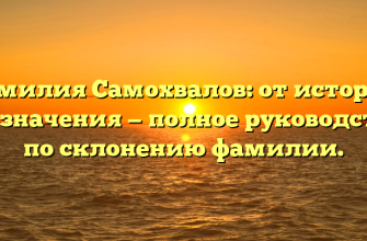 Фамилия Самохвалов: от истории до значения — полное руководство по склонению фамилии.