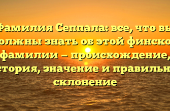 Фамилия Сеппала: все, что вы должны знать об этой финской фамилии — происхождение, история, значение и правильное склонение