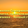 Фамилия Серебрянкина: генеалогия, происхождение и значения — полный гид