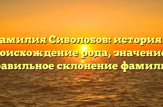 Фамилия Сиволобов: история и происхождение рода, значение и правильное склонение фамилии