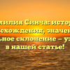 Фамилия Синча: история происхождения, значение и правильное склонение — узнай все в нашей статье!