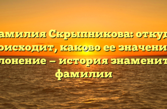 Фамилия Скрыпникова: откуда происходит, каково ее значение и склонение — история знаменитой фамилии
