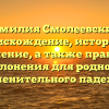 Фамилия Смолеевский: происхождение, история и значение, а также правила склонения для родного именительного падежа