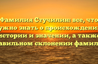 Фамилия Стучилин: все, что нужно знать о происхождении, истории и значении, а также правильном склонении фамилии