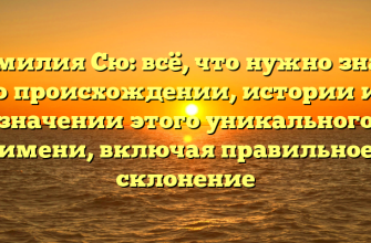 Фамилия Сю: всё, что нужно знать о происхождении, истории и значении этого уникального имени, включая правильное склонение