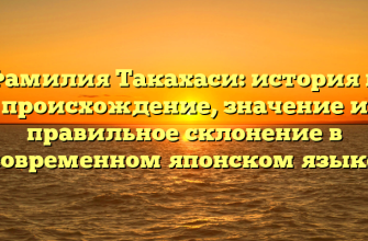 Фамилия Такахаси: история и происхождение, значение и правильное склонение в современном японском языке