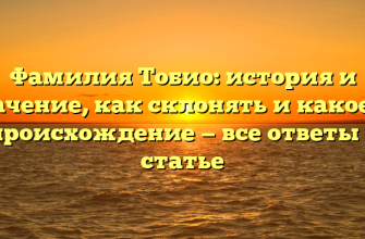 Фамилия Тобио: история и значение, как склонять и какое её происхождение — все ответы в статье