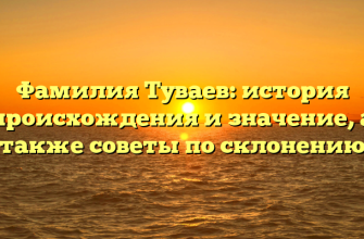 Фамилия Туваев: история происхождения и значение, а также советы по склонению