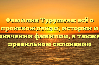 Фамилия Турушева: всё о происхождении, истории и значении фамилии, а также правильном склонении