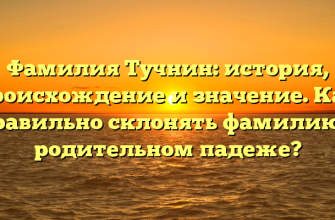 Фамилия Тучнин: история, происхождение и значение. Как правильно склонять фамилию в родительном падеже?