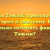 Фамилия Тэжик: происхождение, история и значение. Как правильно склонять фамилию Тэжик?