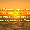 Фамилия Тюшев: происхождение, история и значения — все, что нужно знать. Как правильно склонять фамилию Тюшева?