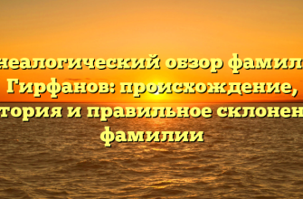 Генеалогический обзор фамилии Гирфанов: происхождение, история и правильное склонение фамилии