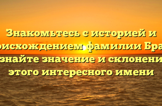 Знакомьтесь с историей и происхождением фамилии Браук: узнайте значение и склонение этого интересного имени