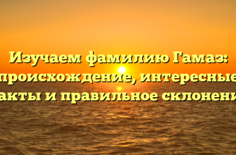 Изучаем фамилию Гамаз: происхождение, интересные факты и правильное склонение