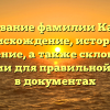 Исследование фамилии Карикова: происхождение, история и значение, а также склонение фамилии для правильной записи в документах