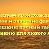 Исследуем происхождение, историю и значение фамилии Танюшкин: полный гайд по склонению для любого языка