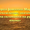 «История фамилии Марфил: происхождение, значение и правила склонения на русском языке»
