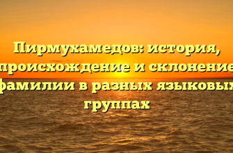 Пирмухамедов: история, происхождение и склонение фамилии в разных языковых группах