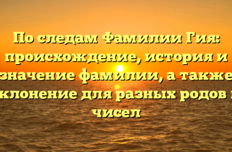 По следам Фамилии Гия: происхождение, история и значение фамилии, а также склонение для разных родов и чисел