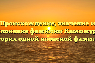 Происхождение, значение и склонение фамилии Камимура: история одной японской фамилии