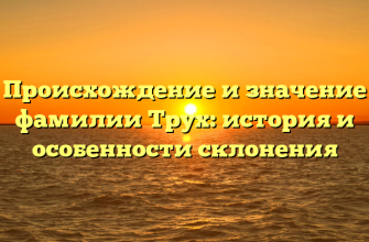 Происхождение и значение фамилии Трух: история и особенности склонения