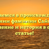 Разбираемся в происхождении и значении фамилии Сайнаков: склонение и история в одной статье!