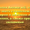 Фамилия Аниме: всё, что вы хотели знать о происхождении, истории и значении этой фамилии, а также правиле склонения