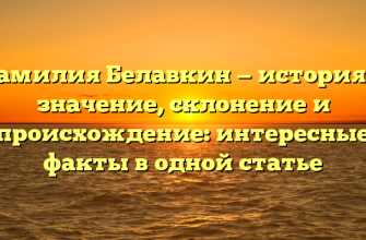 Фамилия Белавкин — история и значение, склонение и происхождение: интересные факты в одной статье
