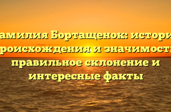 Фамилия Бортащенок: история происхождения и значимость, правильное склонение и интересные факты
