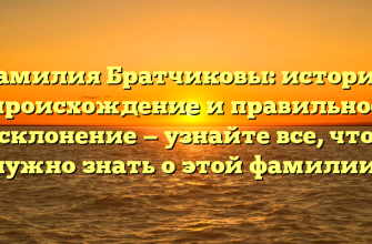 Фамилия Братчиковы: история, происхождение и правильное склонение — узнайте все, что нужно знать о этой фамилии!