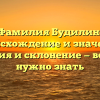 Фамилия Будилин: происхождение и значение, история и склонение — все, что нужно знать