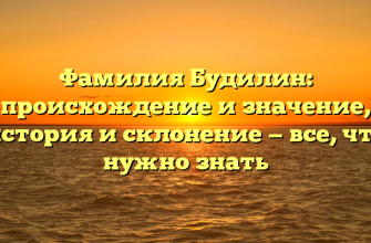 Фамилия Будилин: происхождение и значение, история и склонение — все, что нужно знать Фамилия Будилин: происхождение и значение, история и склонение — все, что нужно знать