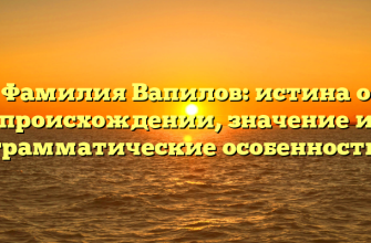 Фамилия Вапилов: истина о происхождении, значение и грамматические особенности
