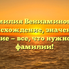 Фамилия Вениаминовна: происхождение, значение и склонение — все, что нужно знать о фамилии!